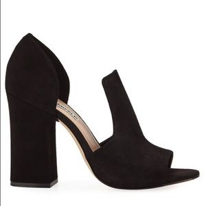 Karl Lagerfeld Rian Suede  Block Heel Sandals pump